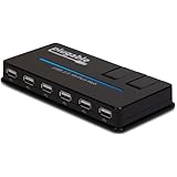 Plugable USB 2.0 10-Port Hub With Two Flip-Up Charging Ports (20W Power Adapter)