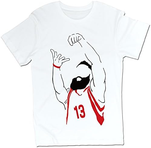Man's James Harden Rockets #13 Basketball Win Gesture T-shirt White L