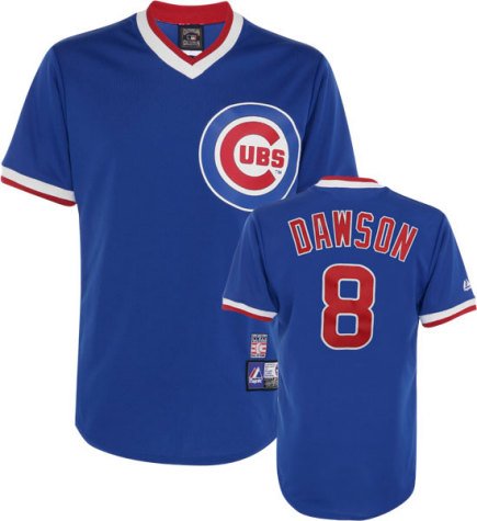Majestic Andre Dawson Chicago Cubs Cooperstown Throwback Jersey-Royal Blue (X-Large)
