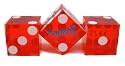 2 Red 19mm Harrah's Casino Precision Dice - Used in Actual Casino