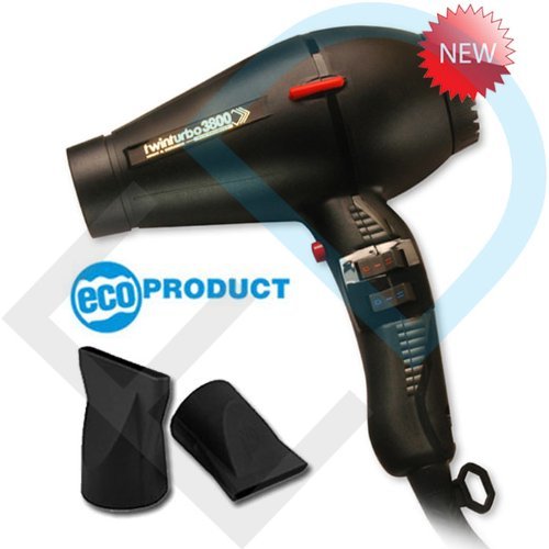 Pibbs TTEC8012 Twin Turbo 3800 Professional Ionic and Ceramic Hair Dryer, Black, 2100 Watt