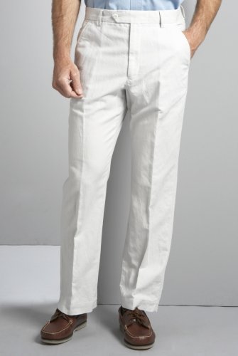 Big and Tall Blue Harbour Linen Blend Flat Front Trousers