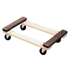 Vestil HDOR-1830-12 Rubber End Hardwood Dolly with Hard Rubber Casters, 1200 lbs Capacity, 30" Length x 18" Width x 7" Height Deck