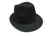 Greatlookz Brand Black and White Pinstripe Fedora