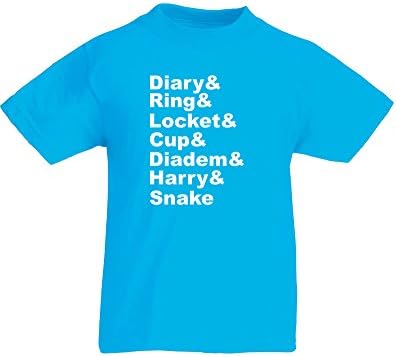 Seven Horcruxes, Kids Printed T-Shirt - Azure/White 3-4 Years