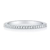 Micro Pave Cubic Zirconia 925 Sterling Silver Full Eternity Ring Band - Nickel Free Engagement Wedding Band Ring-Mothers Day Gift Jewelry