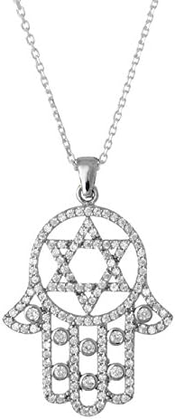 925 Sterling Judaica Hamsa Hand Necklace