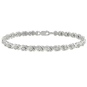 1 ct.t.w. Diamond Tennis Bracelet in Silver, I3-I4, 7.25 in length by Amour