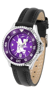 Northwestern Wildcats NWU NCAA Womens Leather Anochrome Watch