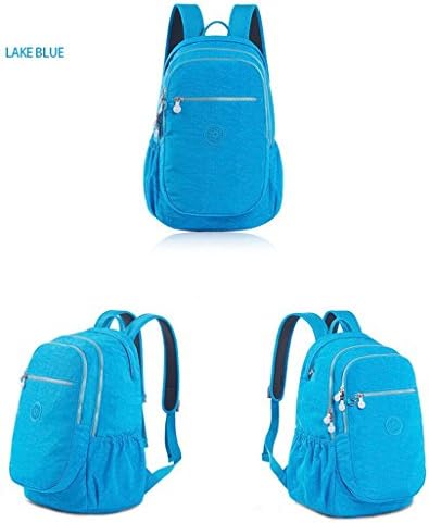 Findpop Casual Style Lightweight Nylon Laptop Bag/Cute Backpacks/ Shoulder Bag/ School Backpack/ Travel Bag Case for Teen Young Girls Boys(Lake Blue)