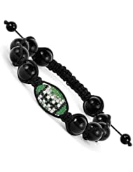 Swarovski Elements Philadelphia Spirit Football & Onyx Macrame Bracelet