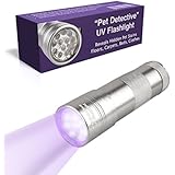 Best UV Flashlight - Pet Detective LED Ultraviolet Blacklight Reveals Hidden Dog And Cat Urine Stains. The light is Solid, Powerful yet Small