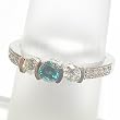 14K White Gold Blue and White Diamond Engagement Ring