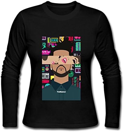 Junjiexr Women's The Weeknd Pop Sweater Sport Jerseys Cotton Long Sleeve T-shirts Small Black