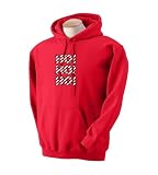 Custom printed Christmas candy cane striped HO HO HO! on mens & youth hooded pullover sweatshirt