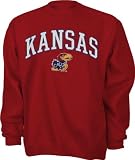Kansas Jayhawks Red Tackle Twill Crewneck Sweatshirt