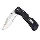 SOG Specialty Knives & Tools S301N-CP Magnadot 2.0 Knife with Partially Serrated Folding 3.63-Inch Steel Clip Point Blade and GRN Handle, Satin Finish