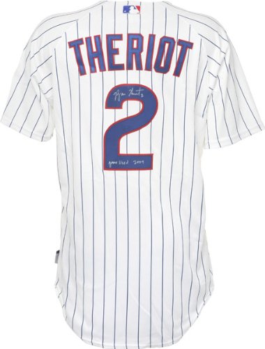 Ryan Theriot Chicago Cubs Autographed Jersey with GU 09 Inscription