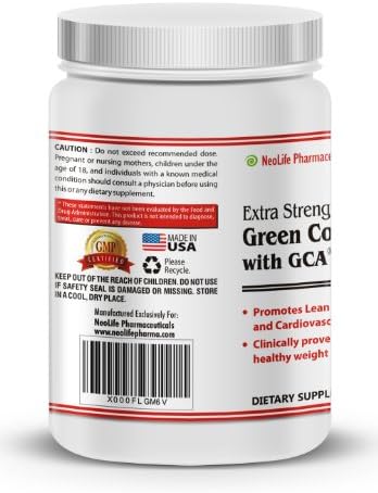 NeoLife Pharmaceuticals Green Coffee Bean Extract 800 with GCA Natural Weight Loss Formula - 60 Count