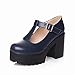 Show Shine Women's Chic T Strap Buckle Platform High Chunky Heel Shoes