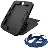 GTMax Black Leather Stand Case + Neck Strap Lanyard for Barnes & Noble Nook Touch New - The Simple Touch Ebook Reader Nook 2