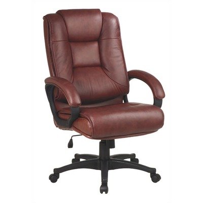 Office Star EX5100 Series Leather High-Back Chairs, Burgundy EX5162-4