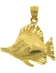 Dazzlers Solid 14k Gold Goldfish Charm Pendant Available in three colors from jewelsberry (weights: 1.7 grams only)