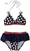 Love U Lots Girls 2-6X Bikini with Red Dot and Fish Trim