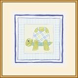 Turtle with Plaid III Framed Art Print by Megan Meagher,10.5 in. x 10.6 in. Framed