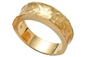 14K Yellow Gold Hand-Crafted Matte and Hammered-Finish Band.