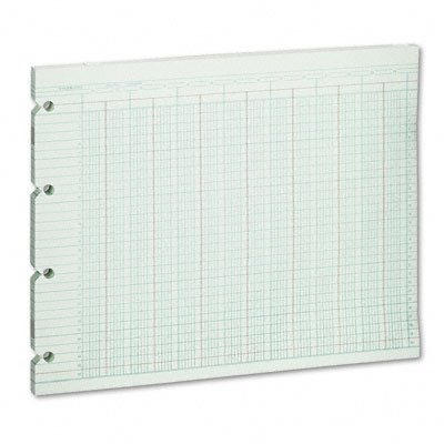 Wilson Jones Green Columnar Ruled Ledger Paper, Double Page