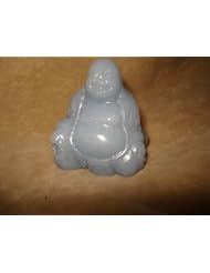 Single Detail Page Misc: Happy Buddha Detailed From Genuine Angelite/Blue Anhydrous Natural Stone Figurine - Mother Earth