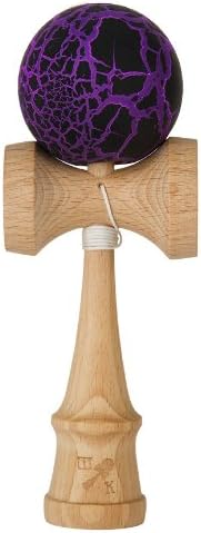 Textured, Sticky, Black &amp; Purple Kendama, Includes Extra String