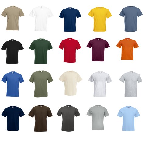 Produkt-Bild: T-Shirt Super Premium von Fruit of the Loom S M L XL XXL 3XL verschiedene Farben