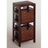 Winsome Wood 92525 Shelf Baskets Piece Decorative Basket, Dark