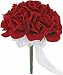 Red Silk Rose Toss Bouquet - Bridal Wedding Bouquet