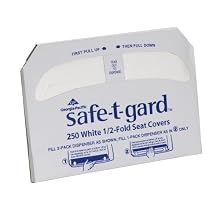 Georgia-Pacific Safe-T-Gard 47052 White 1/2-Fold Toilet Seat Cover, 17.44" Length x 14.5" Width (Case of 4 Packs, 250 Per Pack)
