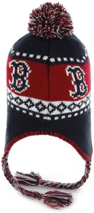 Boston Red Sox Blue "Abomination" Beanie Hat with Tassels - MLB Cuffless Peruvian Knit Toque Hat