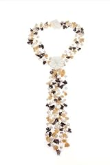 Four-strand Scarf Style Freshwater Pearl Necklace with Quartz Accents