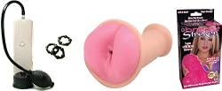 Titty and Clitty Love Clone Puckered Flower Anus Fleshpot Male Masturbator and Penis Pump Erection Aid Kit