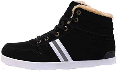 DOOZOO Fashion Cold Weather Leisure Warm Sports Collar Add Wool Shoes(7 D(M) US, Black)