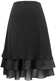 Plus Size Black Double Wave Skirt