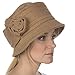 Sakkas Womens Wool Blend Foldable Cloche Bucket Hat with Flower Accent
