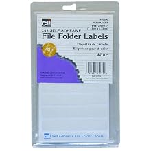 Charles Leonard Inc. File Folder Labels, 0.56 x 3.43 Inches, White, 248/box (45235)