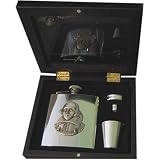 William Shakespeare 6oz Stainless Steel Hip Flask - Gift Set  from 6oz Hip Flask Gift Set