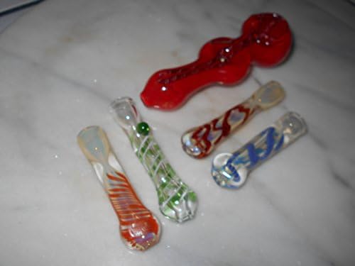 Hand Blown Glass (4) 3 1/2" Incense Burners And (1) 4 3/4" Incense Burner