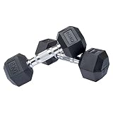 DKN 2 x 6kg Rubber Hex Dumbbells