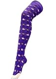 Purple Skull and Chain Link Thigh High Socks