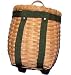 Outdoor Living : Outdoor Camping Hiking Fishing Finely Woven Pack Basket With Green Web Straps And Metal Rivets (Excellent Decorating Idea) 6.5"