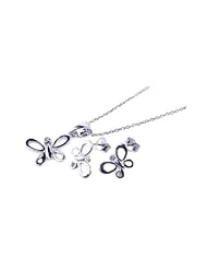 Nickel Free Sterling Silver Pendant & Earring Sets Small Butterfly Set
